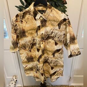 Men’s Redhead Fishing Bass Button Down Shirt SS L